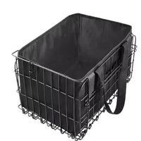 Cestino posteriore per bicicletta Garvee con borsa staccabile, pieghevole, in metallo, con foglio riflettente per la spesa all'aperto, nero