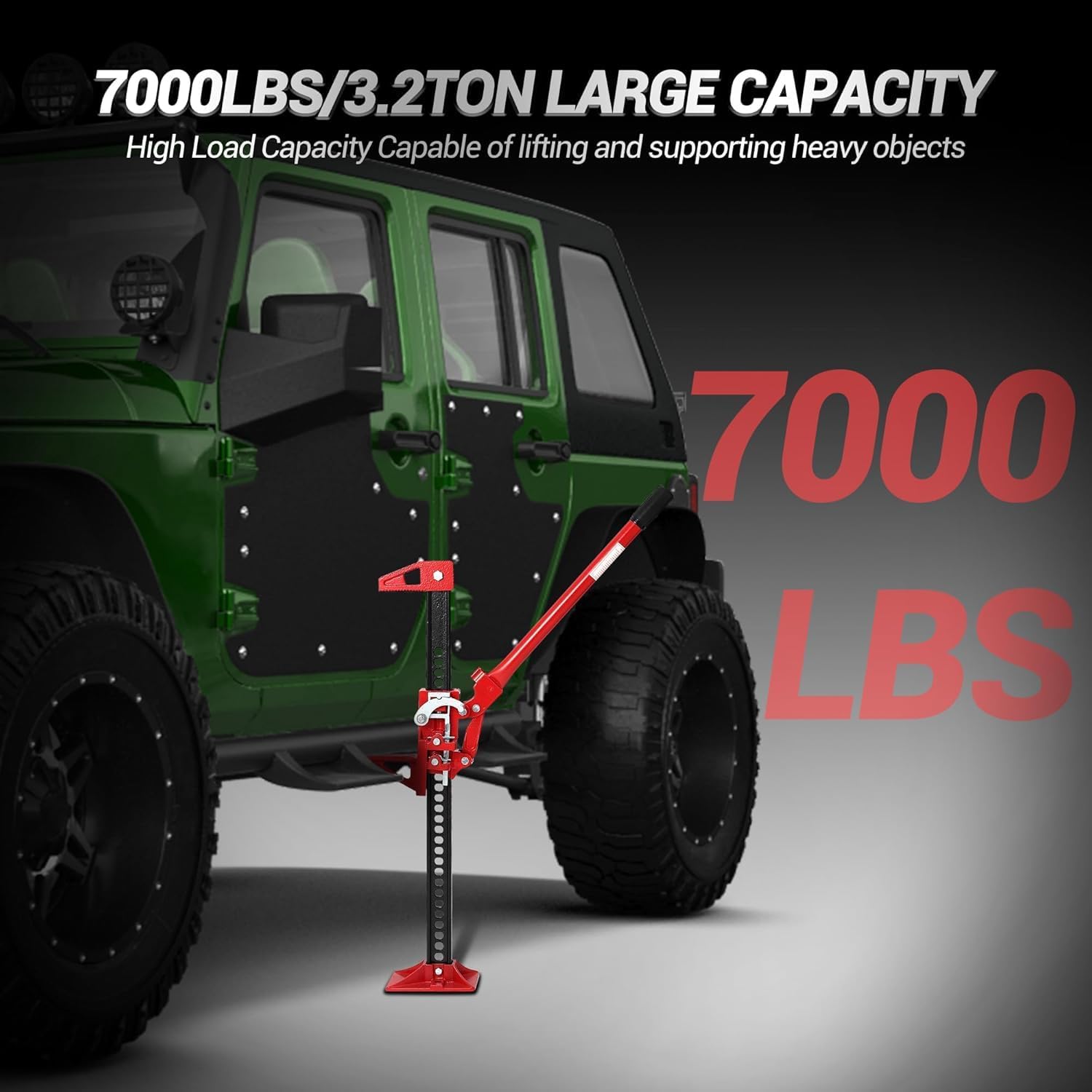 Garvee 33" Farm Jack 7000 libbre Meccanismo di sollevamento per impieghi gravosi Acciaio robusto fuoristrada per trattori e SUV
