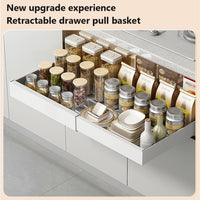 Garvee Organizer per cassetti estensibile, robusto e silenzioso, in acciaio al carbonio, regolabile senza attrezzi, per cucina e bagno, 42-68 cm, nero profondo