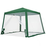 Gazebo Pop-Up Garvee 304.8x304.8cm Telo Impermeabile Oxford 150D Telaio Acciaio Anticorrosione Rete Antizanzare Altezza Regolabile Tenda per Campeggio e Feste Outdoor