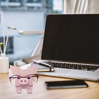 Portabicchieri in legno Garvee a forma di maiale con motivo animale, robusto e compatto, per ufficio e casa