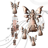 Garvee Windspiel con Angeli Rosé Aluminium & Messing, Design Unico per Interni ed Esterni, 90cm, Elegante Decorazione
