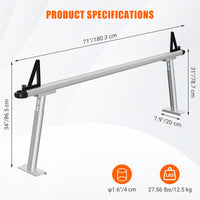 Portapacchi in alluminio per camion con scala Garvee, capacità 800 libbre, regolabile da 17 a 29 pollici, verniciato a polvere nero, per pick-up, kayak, tavola da surf