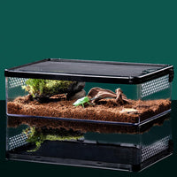 GARVEE Rettile Terrario Insetti Tarantola Recinto Vasca con Fori Traspiranti per Allevamento Rane, Criceti, Serpenti, Tartarughe, Lucertole, Anti-Pulci, Taglia Media, Trasparente