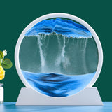 Garvee - Immagine di sabbia animata da 7 pollici, clessidra 3D per scrivania, casa e ufficio, blu - Blu