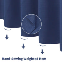 Tenda da doccia GARVEE con strisce testurizzate, lavabile, resistente alla muffa, effetto lino, blu navy, 183x213 cm, qualità alberghiera, bagno