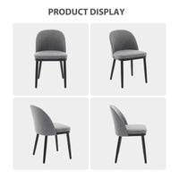 Garvee Set di 2 sedie da pranzo imbottite in tessuto moderno, sedie da cucina con cuscini spessi, gambe in legno, schienale curvo, grigio per ristorante e bar