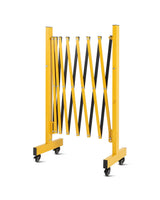 Garvee Cancello Estensibile in Metallo 244 cm Pieghevole Portatile con Ruote Rotanti 360° Alta Visibilità Giallo-Nero per Controllo Folla e Sicurezza - Paracarro Base Stradale 243,8 cm | Con 4 Ruote / Giallo e Nero (Include Istruzioni)