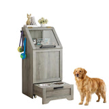 Garvee Mobile Per Alimentazione Cani Grigio - Design Compatto, Resistente, Facile Da Pulire - Ideale Per Casa E Giardino - Gray