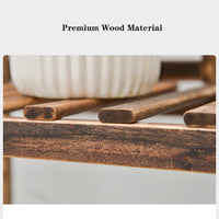 Portavasi in legno Garvee con ruote, scaffale per piante da balcone a 7 ripiani, 95x93x25 cm, legno naturale