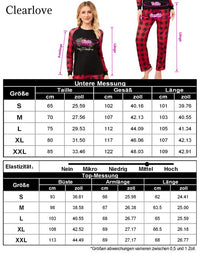Garvee Christmas Family Pyjama Set Pigiama a Maniche Lunghe Due Pezzi per Donna Rosso 2 L