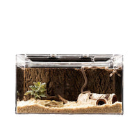 Garvee Resin Hideaway per rettili, decorazione per acquario, taglia M, effetto legno, marrone