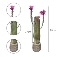 Cactus artificiale Garvee da 43 pollici, realistico, facile da pulire, in materiale PE, vaso bianco per casa e ufficio