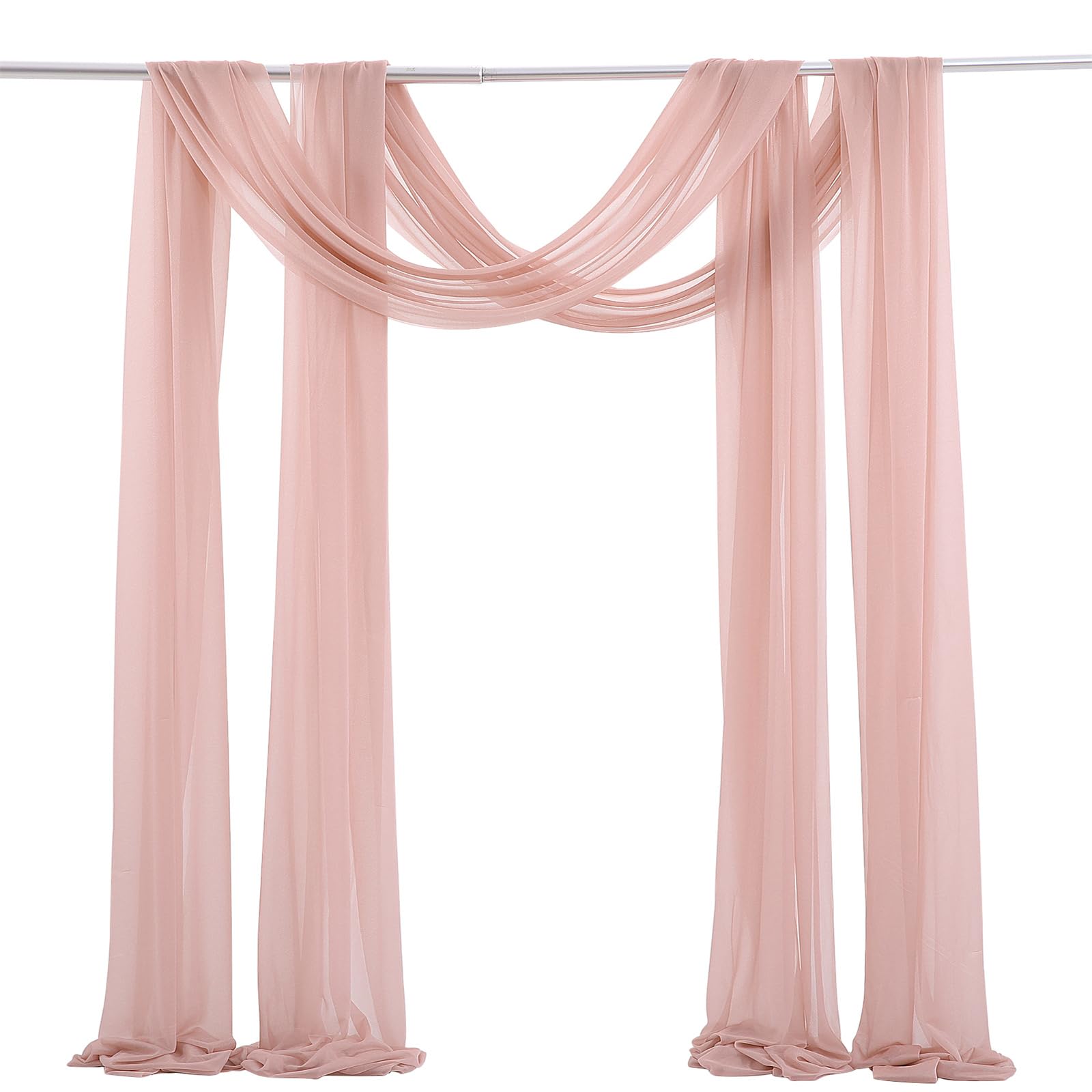 GARVEE 2x18FT Tessuto drappeggiante per arco nuziale trasparente per fotografia all'aperto, 70x550cm, bianco