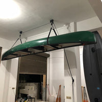Sistema di carrucole da soffitto Garvee per kayak e canoa, capacità 120 libbre, per esterni, materiale durevole, cinghia di stoccaggio