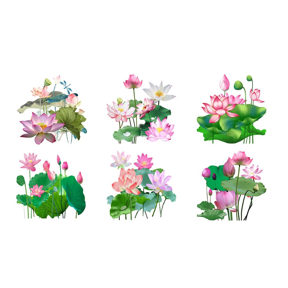 Adesivi per WC Garvee Lotus, impermeabili, in PVC autoadesivo, per bagno, soggiorno, camera da letto, 30 x 30 cm, colori assortiti