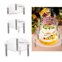 Alzata per Torte Garvee Trasparente 20,3 cm con Gambe Metalliche - Resistente al Calore e Riutilizzabile Torte e Antipasti 115x20x30 cm