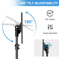 Supporto per proiettore Garvee con supporto per laptop regolabile in altezza, 26-63 pollici, robusto treppiede in metallo, antiscivolo, pieghevole per ufficio, palco e studio, nero