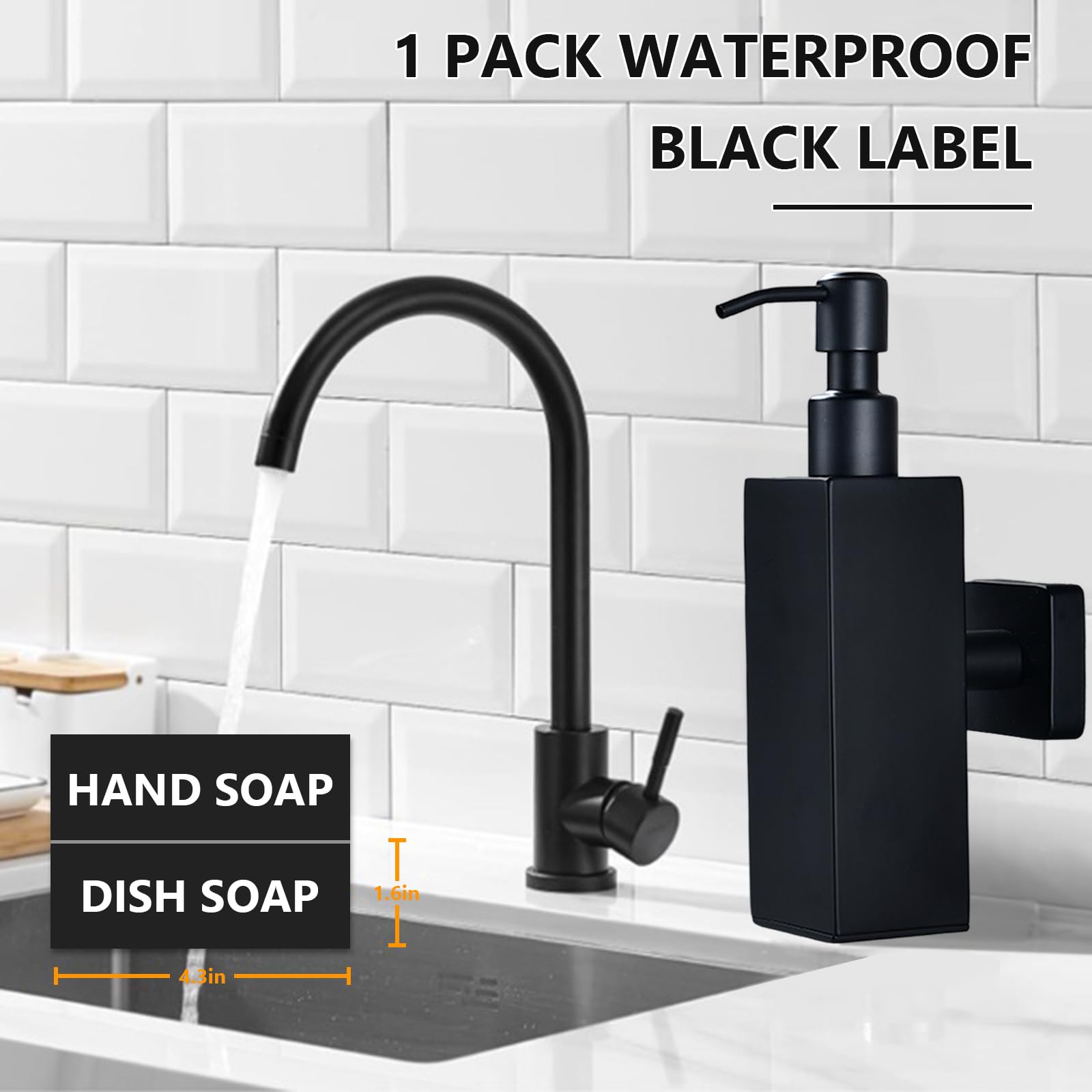 Dispenser di sapone manuale da parete Garvee, ricaricabile con dispenser di shampoo e bagnoschiuma per bagno e cucina, igienico, salvaspazio