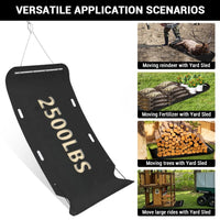 Garvee Slitta Traino Prato Heavy Duty 47x110" HDPE 2500 libbre - Cinghia Maniglie per Agricoltura | Regalo Festa del Papà Nero