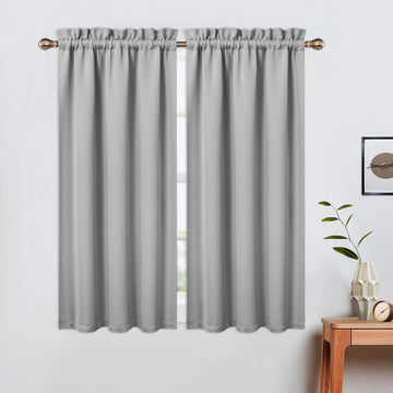 Tende oscuranti corte Garvee, 2 pannelli, in poliestere che blocca la luce, per cucina e camera da letto, 26x45 pollici
