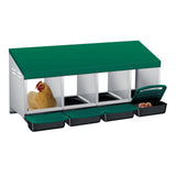 Nido per polli Garvee con 4 scomparti, acciaio zincato, verde, per pollaio, deposizione delle uova - Buca 4 (Verde)