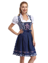 Garvee Dirndl, abito tradizionale midi da donna in 2 pezzi per l'Oktoberfest, abito di carnevale e grembiule