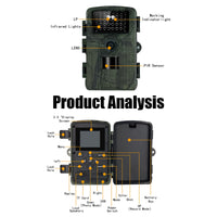 Garvee Wildlife Camera 32MP 1080P WiFi IP66 Impermeabile Wildlife Camera per Caccia all'aperto Visione Notturna Nero