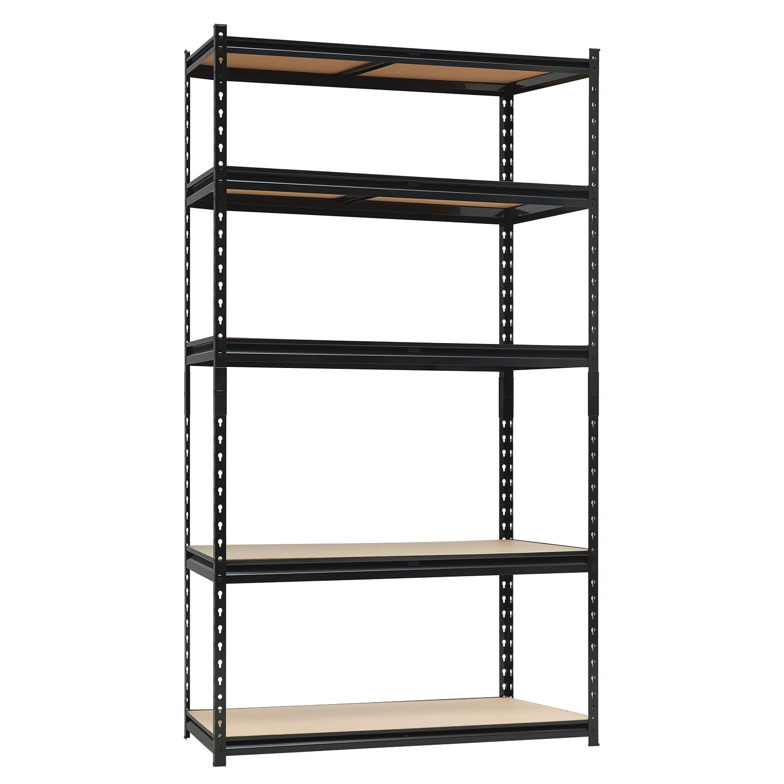 Scaffalature per garage Garvee Heavy Duty, 5 ripiani regolabili, capacità di carico di 2000 libbre, telaio robusto a forma di V in acciaio SPCC verniciato a polvere, per garage e officina, 60x18x72 pollici, nero