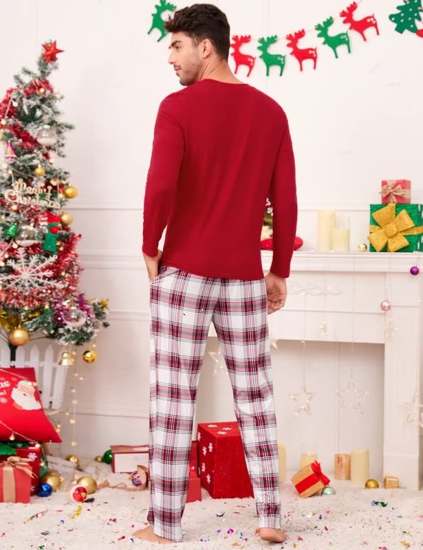 Garvee Christmas Family Pigiama natalizio a maniche lunghe, due pezzi, rosso XL, comodo e caldo per le feste in famiglia