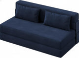 Garvee Divano Letto Pieghevole 203 cm Singolo Con Schienale Regolabile, Schiuma Alta Densità, Tessuto Lino, Salvaspazio, Facile da Pulire, Perfetto per Appartamenti - Blue