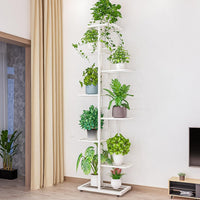 Garvee Plant Stand 8 ripiani in metallo antiruggine Mensola angolare per giardino Balcone Soggiorno Robusto Nero