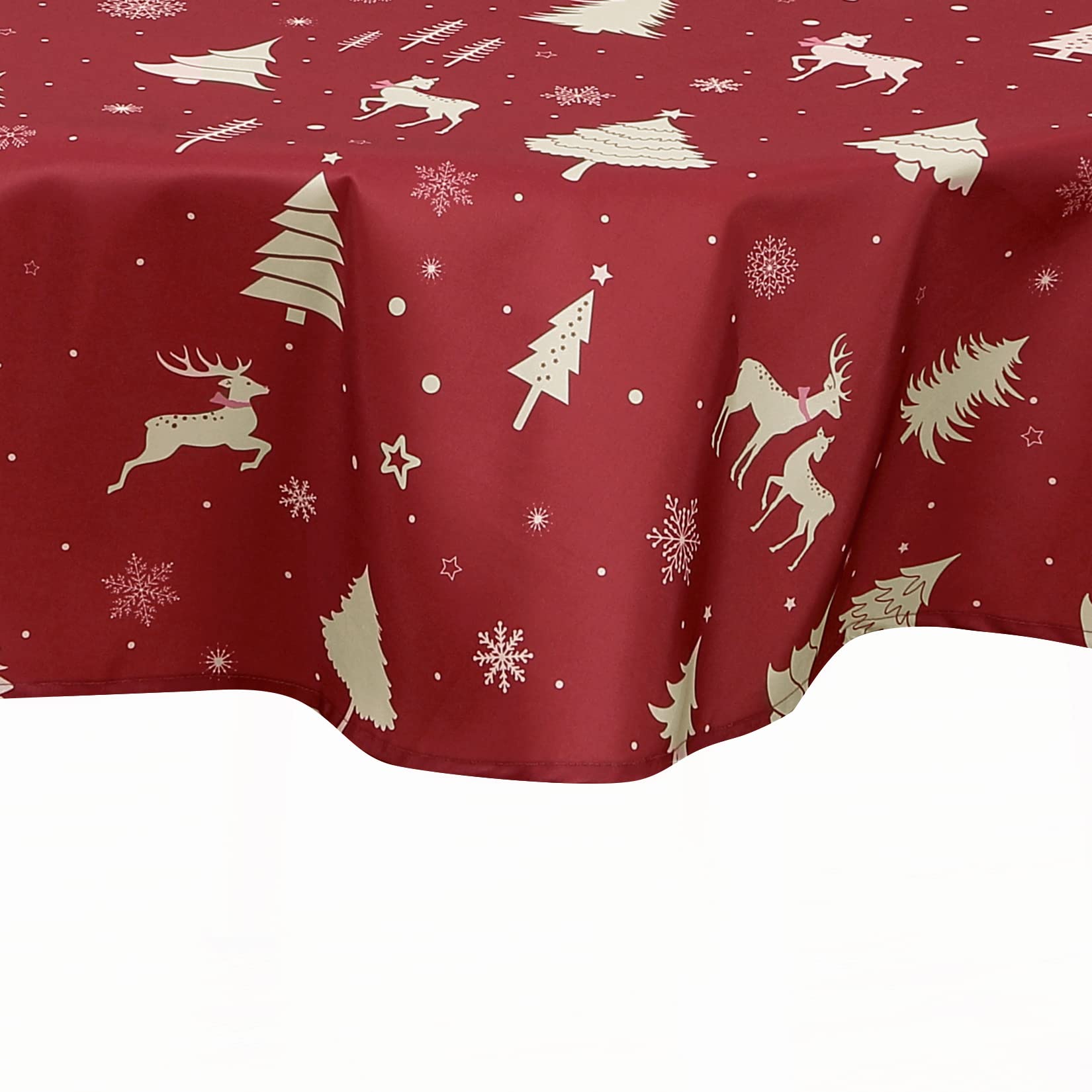 Tovaglia natalizia rotonda GARVEE 152 cm impermeabile lavabile color oro per decorazioni festive per feste, cucina, sala da pranzo