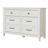 Cassettiera Garvee Farmhouse a 6 cassetti, in legno bianco, robusta, con ampio spazio di archiviazione per camera da letto, soggiorno, corridoio, 47,2x15,8x32 pollici