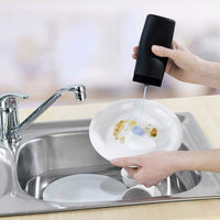 Dispenser di detersivo per piatti ricaricabile Garvee, bottiglia in silicone, facile da spremere, dispenser di sapone per le mani per cucina e bagno, nero