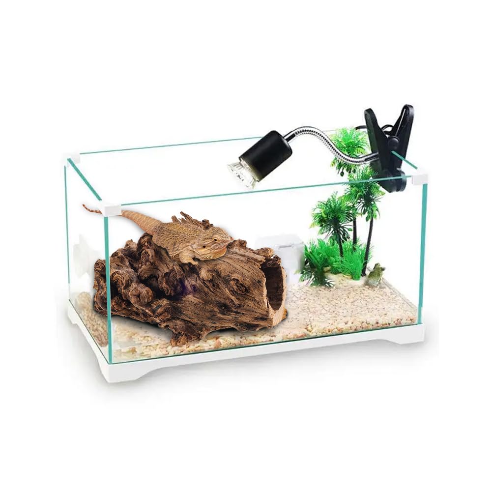 Grotta decorativa per acquario Garvee, grotta naturale per la deposizione delle uova, realizzata in tronco d'albero, per lucertole, tartarughe e gamberetti