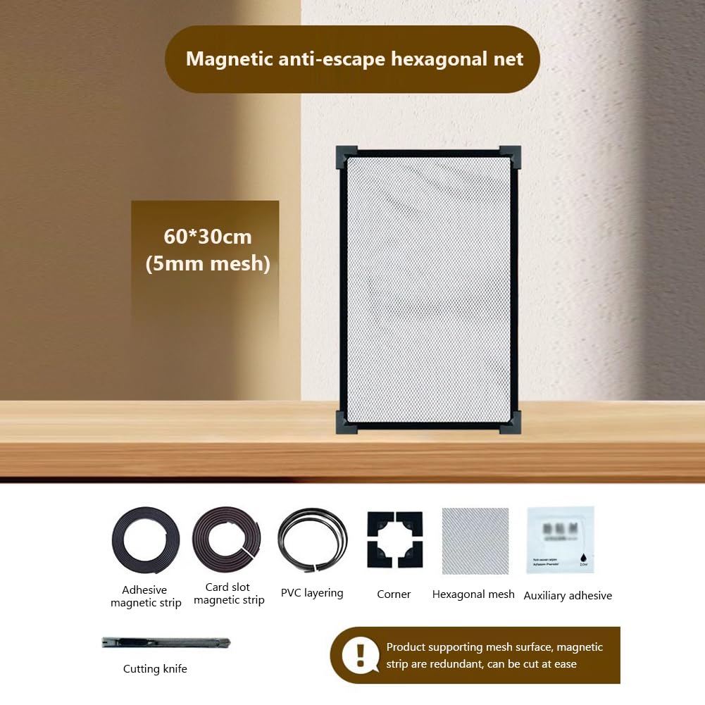 Garvee 60 x 30 cm Copertura per acquario Rete anti-piume Trasparente Accessorio per la protezione dei pesci Vestibilità regolabile Nero