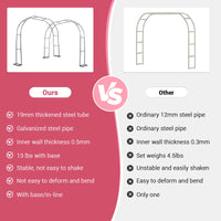 Pergola ad arco da giardino Garvee 9,8 piedi x 7,2 piedi Cancello da giardino in metallo antiruggine nero per matrimoni e giardino