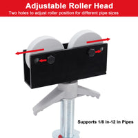 Supporto regolabile per tubi in acciaio Garvee - Altezze 28-52 pollici con ruote, pieghevole per saldatura e tubazioni