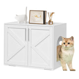 Garvee Cat Litter Box Enclosure Mobiletto con 2 Porte e Pad in Legno Bianco, 25.59x17.72x22.44 in, Casa, 1 Stanza - White