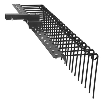 Garvee Rastrello Per Paglia Di Pino 60" Heavy-Duty, 21 Denti, Gancio Ricevitore 2" In Acciaio, Giallo, Per Trattori Da Giardino E UTV
