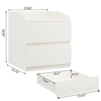 Comodino bianco GARVEE, comodino per letto a molle, cassettiera con 2 cassetti, facile da montare, può essere utilizzato come tavolino laterale, tavolino da divano, cassettiera, tavolino da caffè per camera da letto o soggiorno