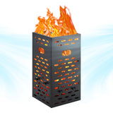 Garvee Barile per Incenerimento Esterno 63L in Acciaio Galvanizzato 2mm Ventilato con Coperchio Sicuro Maniglie Robuste per Giardino e Campeggio