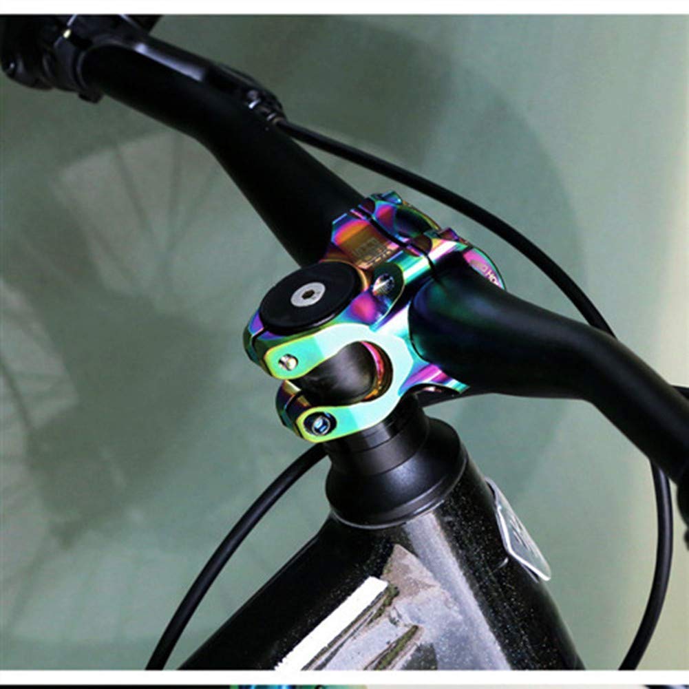 Attacco manubrio per bicicletta Garvee da 31,8 mm in lega di alluminio CNC, corto, MTB, VTT, BMX, Fixie, nero, 31,8 x 28,6 mm, leggero e robusto, per mountain bike, bici da strada