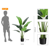 Palma artificiale Garvee, uccello del paradiso, 4 piedi, foglie regolabili, materiale in seta resistente, ufficio e soggiorno, verde