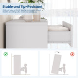 Garvee Cassettiera Alta con 5 Cassetti Maniglie Dorate Mobile in Legno Organizzatore Design Stretto Perfetta per Ingresso e Soggiorno - Bianco