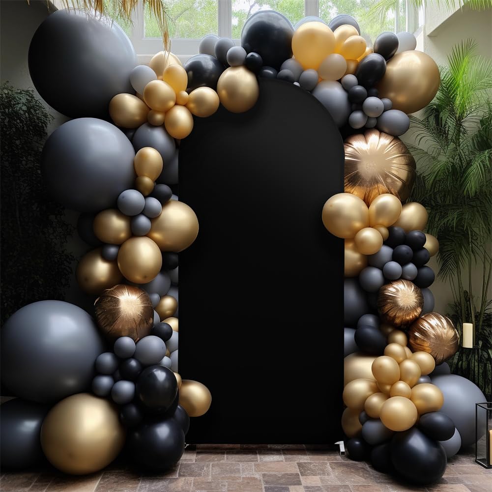 Garvee Arch Hintergrundschutz 1x2m Hochzeit Bogen Abdeckung Stoff Schwarz Wasserdicht Rundbogen Foto Studio Party Dekor Garten