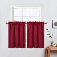 Tende oscuranti natalizie Garvee, corte 24 pollici, oscuranti, rosso vino, per finestre piccole, bagno, cucina, camera da letto