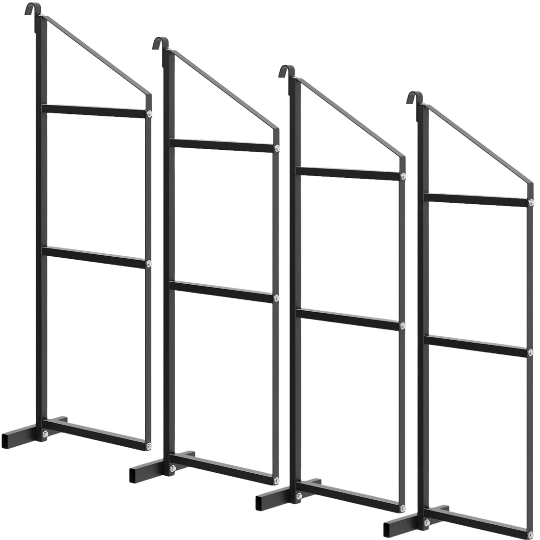 Garvee Set di 4 staffe per mensole per container, 3 livelli, acciaio verniciato a polvere, 22"x60", nero, elevata capacità di carico