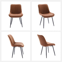 Garvee Set di 2 sedie imbottite moderne per sala da pranzo, rivestite in similpelle, gambe in metallo, stabili, comode e versatili, per cucina e bar, nere
